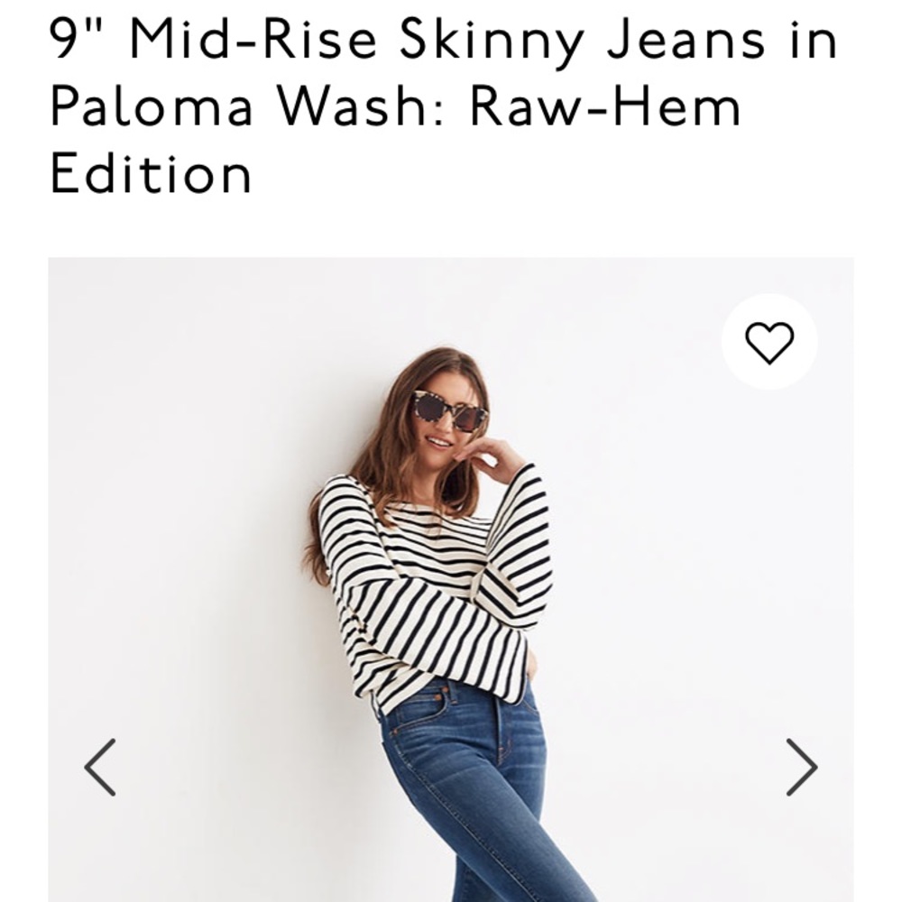 Madewell 9in High Rise Skinny Paloma wash